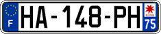 French license plate, SIV (ordinary)