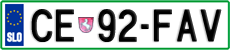 License plate of Slovenia, Cars