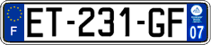 French license plate, SIV (ordinary)