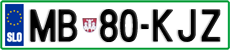 License plate of Slovenia, Cars