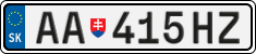 License plate of Slovakia, Cars