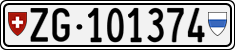 License plate of Switzerland, Cars