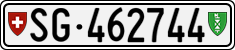 License plate of Switzerland, Cars