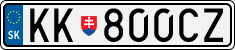 License plate of Slovakia, Cars