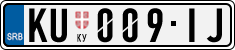 License plate of Serbia, Cars