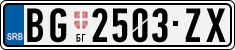 License plate of Serbia, Cars