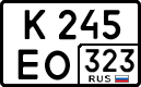 License plate Russia, Cars