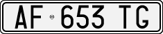 License plate of Italy, Cars (1994 year series)