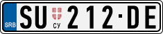License plate of Serbia, Cars