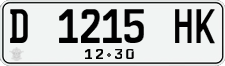 License plate of Indonesia, Regular plates