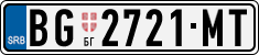License plate of Serbia, Cars