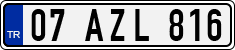 License plate of Turkey, Regular plates