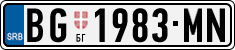 License plate of Serbia, Cars