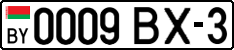 License plate Belarus, Cars (2004)
