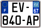 French license plate, SIV (ordinary)