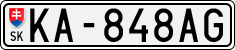 License plate of Slovakia, Cars