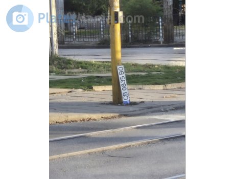 CB 0835 BO, License plate without vehicle