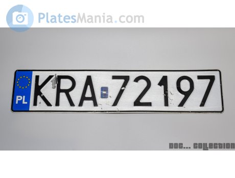 KRA 72197, License plate without vehicle