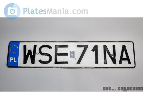 WSE 71NA, License plate without vehicle