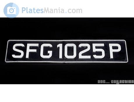 SFG 1025 P, License plate without vehicle
