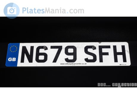 N679 SFH, License plate without vehicle