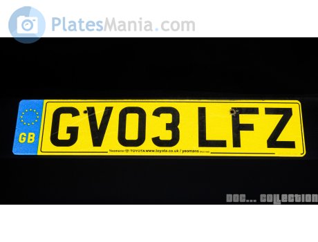 GV03 LFZ, License plate without vehicle