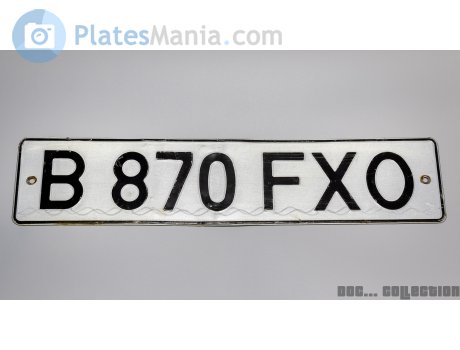 B 870 FXO, License plate without vehicle