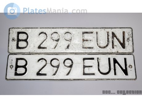 B 299 EUN, License plate without vehicle