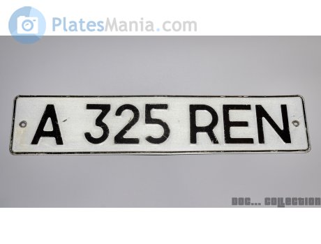 A 325 REN, License plate without vehicle