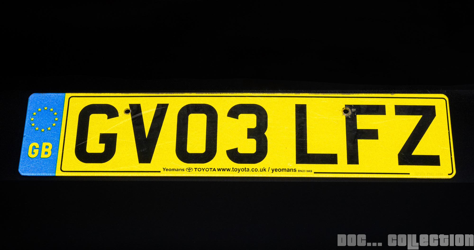 GV03LFZ, License plate without vehicle 