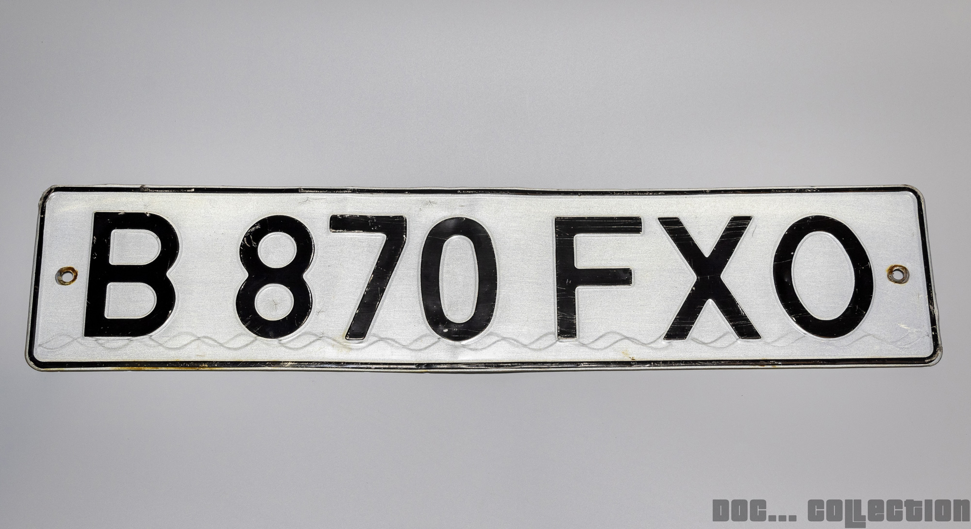 B 870 FXO, License plate without vehicle 