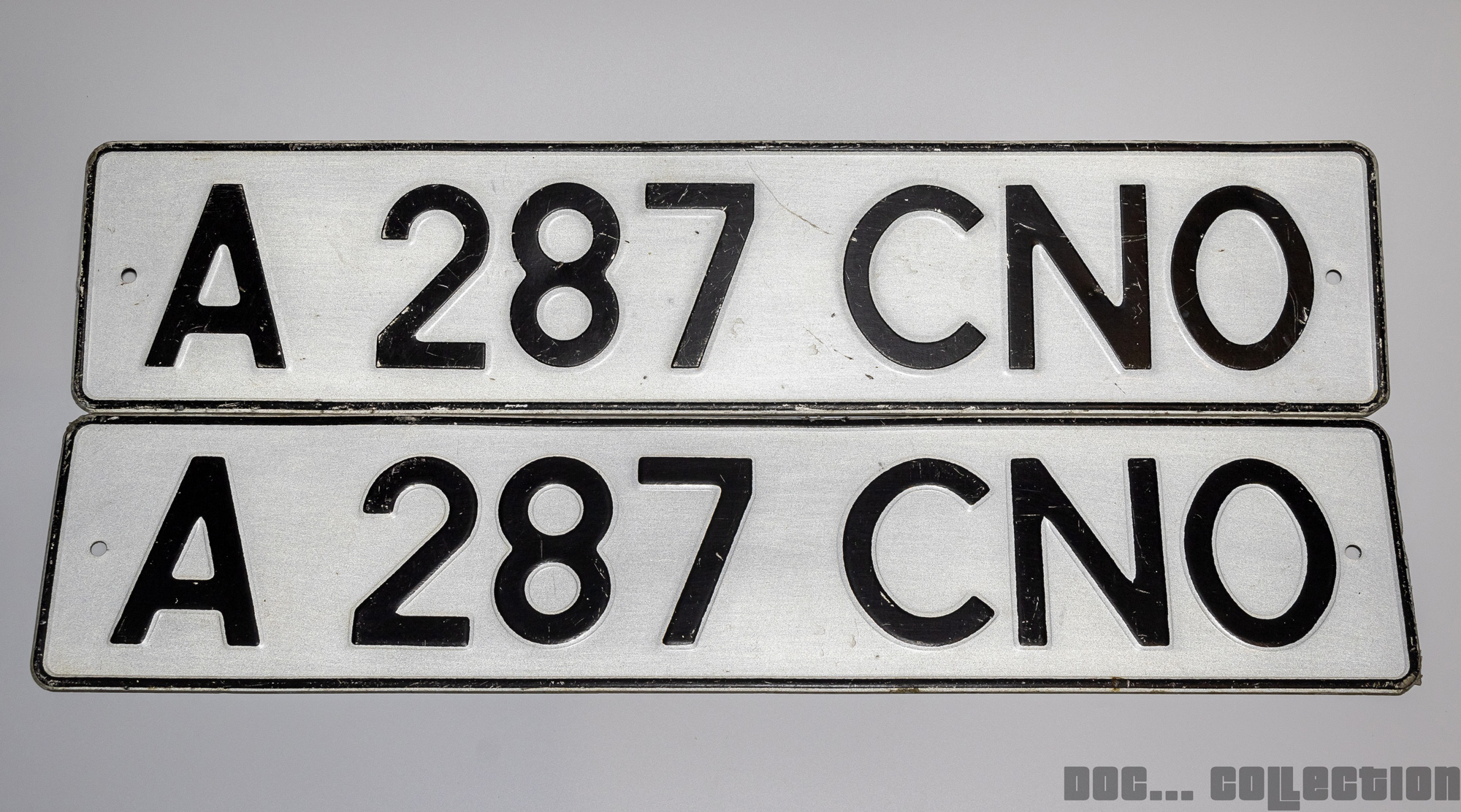 A 287 CNO, License plate without vehicle 