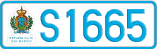 License plate of San Marino, Cars (A1234)