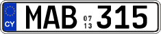 License plate of Cyprus, Regular plates