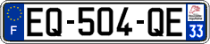 French license plate, SIV (ordinary)
