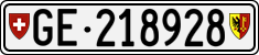 License plate of Switzerland, Cars