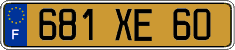 French license plate, FNI