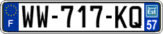 French license plate, SIV (temporary)
