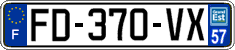 French license plate, SIV (ordinary)