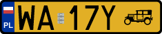 License plates of Poland, Oldtimers