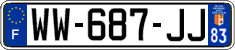 French license plate, SIV (temporary)