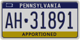 Pennsylvania, Specialty plates (AB-123XX)