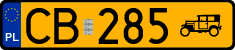 License plates of Poland, Oldtimers