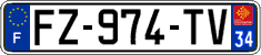 French license plate, SIV (ordinary)