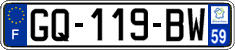 French license plate, SIV (ordinary)