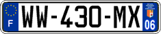 French license plate, SIV (temporary)