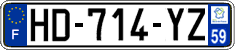 French license plate, SIV (ordinary)