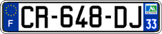 French license plate, SIV (ordinary)