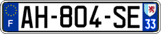 French license plate, SIV (ordinary)
