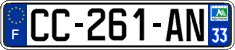 French license plate, SIV (ordinary)